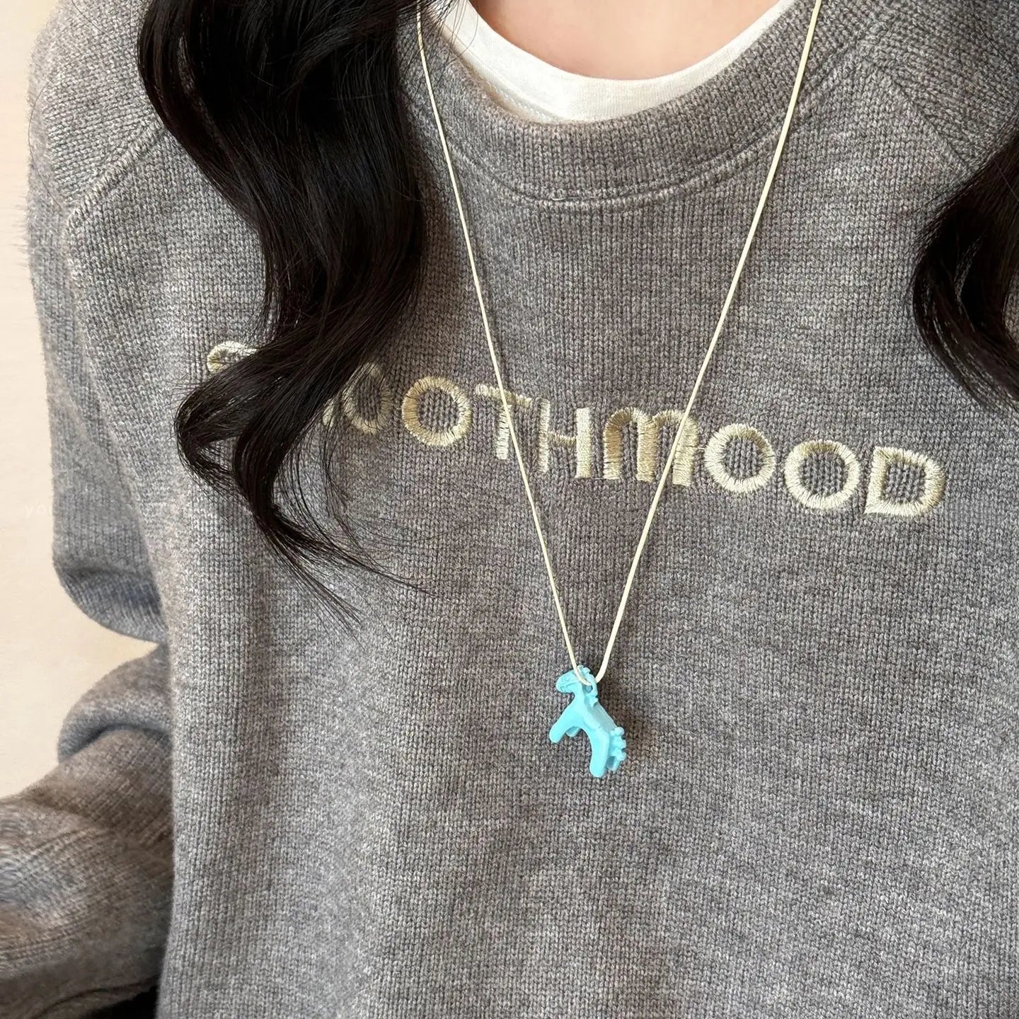 LATS Fashion Colorful Horse Pendant Long Necklace for Women Adjustable Sweater Chain Necklaces Jewelry Gifts Accessories Vera Lux