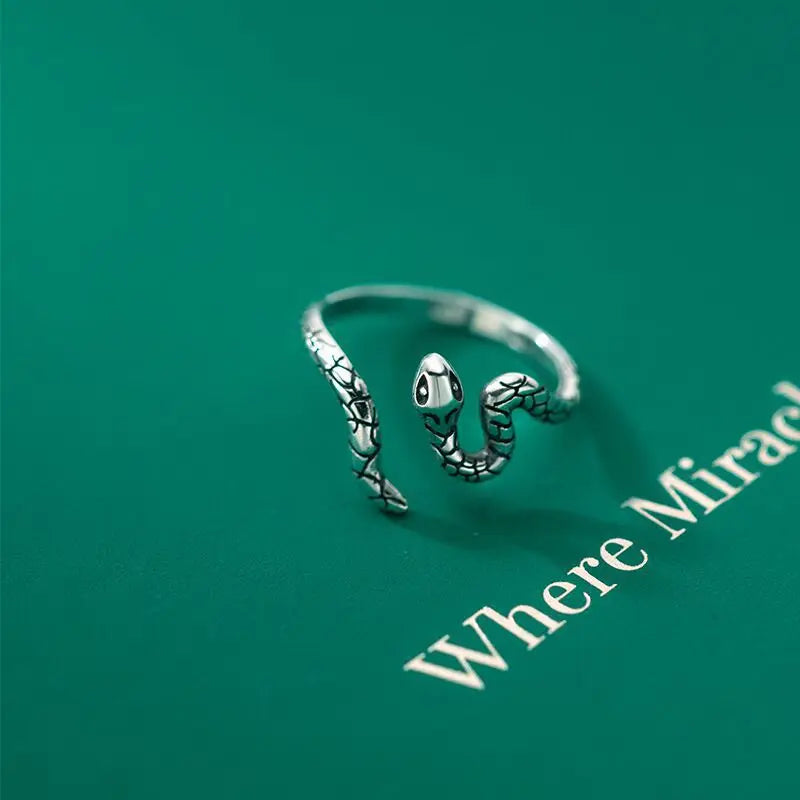 925 Sterling Silver Snake Adjustable Rings For Women Engagement Wedding Jewelry Gift Female   Jewellery Vera Lux
