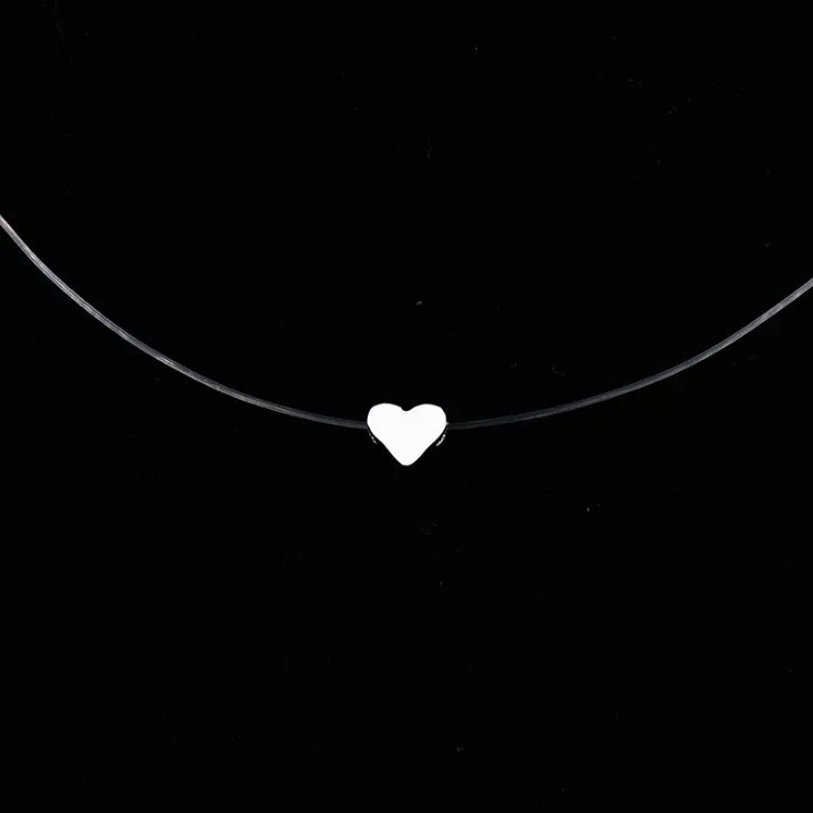 5 Colors Dazzling Zircon Necklace Invisible Transparent Fishing Line Simple Pendant Necklace Jewelry For Women Pearl Jewelry Vera Lux
