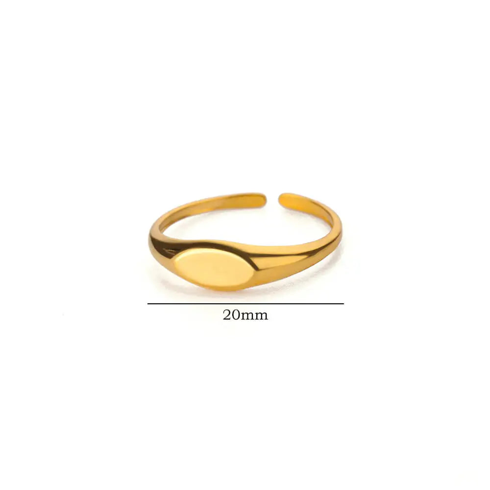 Fashion Oval Rings For Women Gold Color Stainless Steel Geometric Openning Ring Wedding Statement Jewelry 2024 Trend Gift BFF Vera Lux