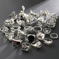 24 Pcs Gothic Skeleton Unisex Ring Set Punk Grunge Butterfly Frog Woman Man Jewelry Hip Hop Party Street Ring Accessories Gift Vera Lux