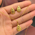 Exquisite Gold Color Jewelry Set for Party Stud Earrings and Pendant Necklace African Bridal Jewelry Set for Engagement Party Vera Lux