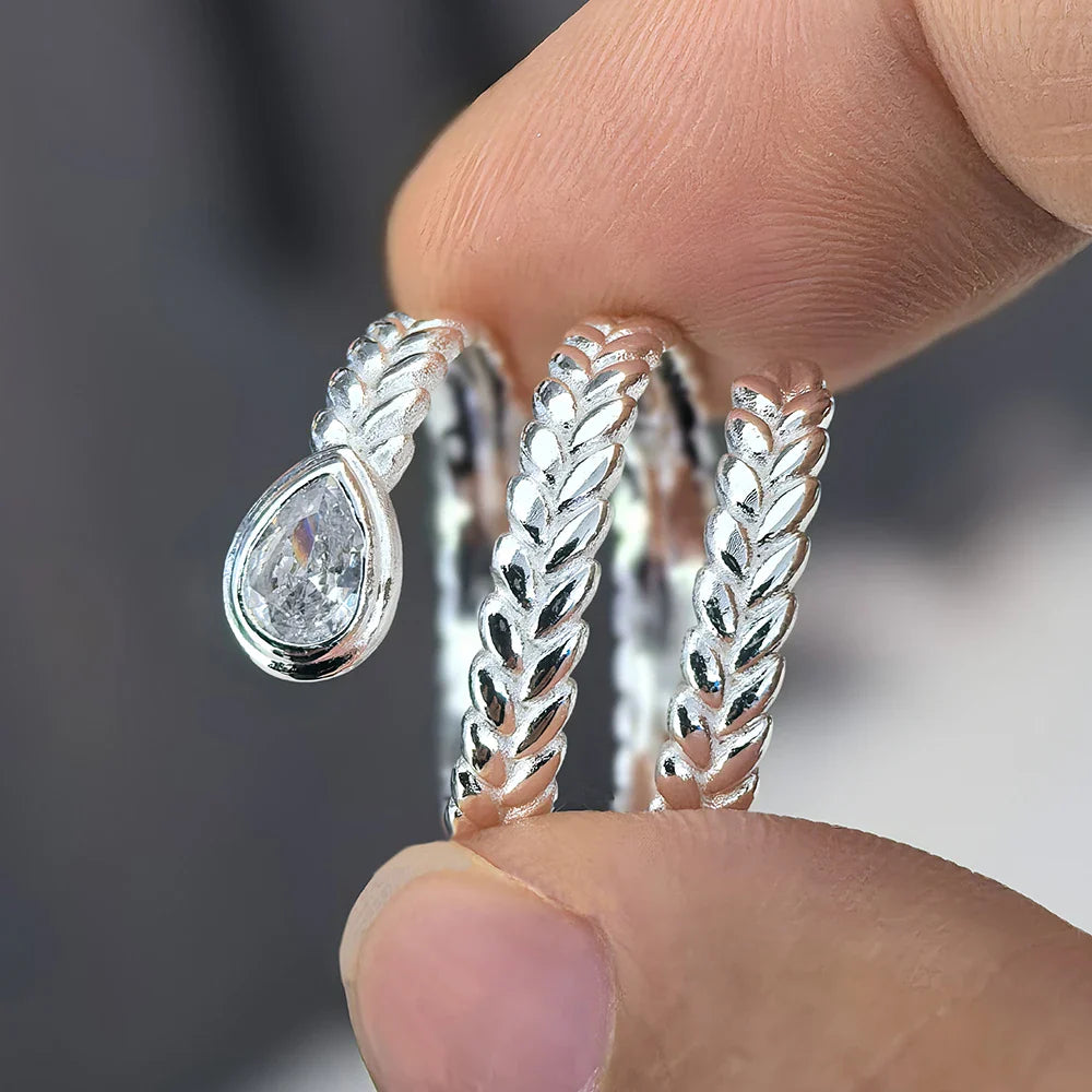 925 Sterling Silver Chain Knot Ring For Women Wrap Wide Band Rock Geometry Punk Jewelry Gift Wholesale Dropshipping Vera Lux