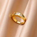 Stainless Steel Heart Zircon Rings for Women Gold Color Wedding Couple Ring Aesthetic Jewelry Accessories Gift anillos mujer Vera Lux