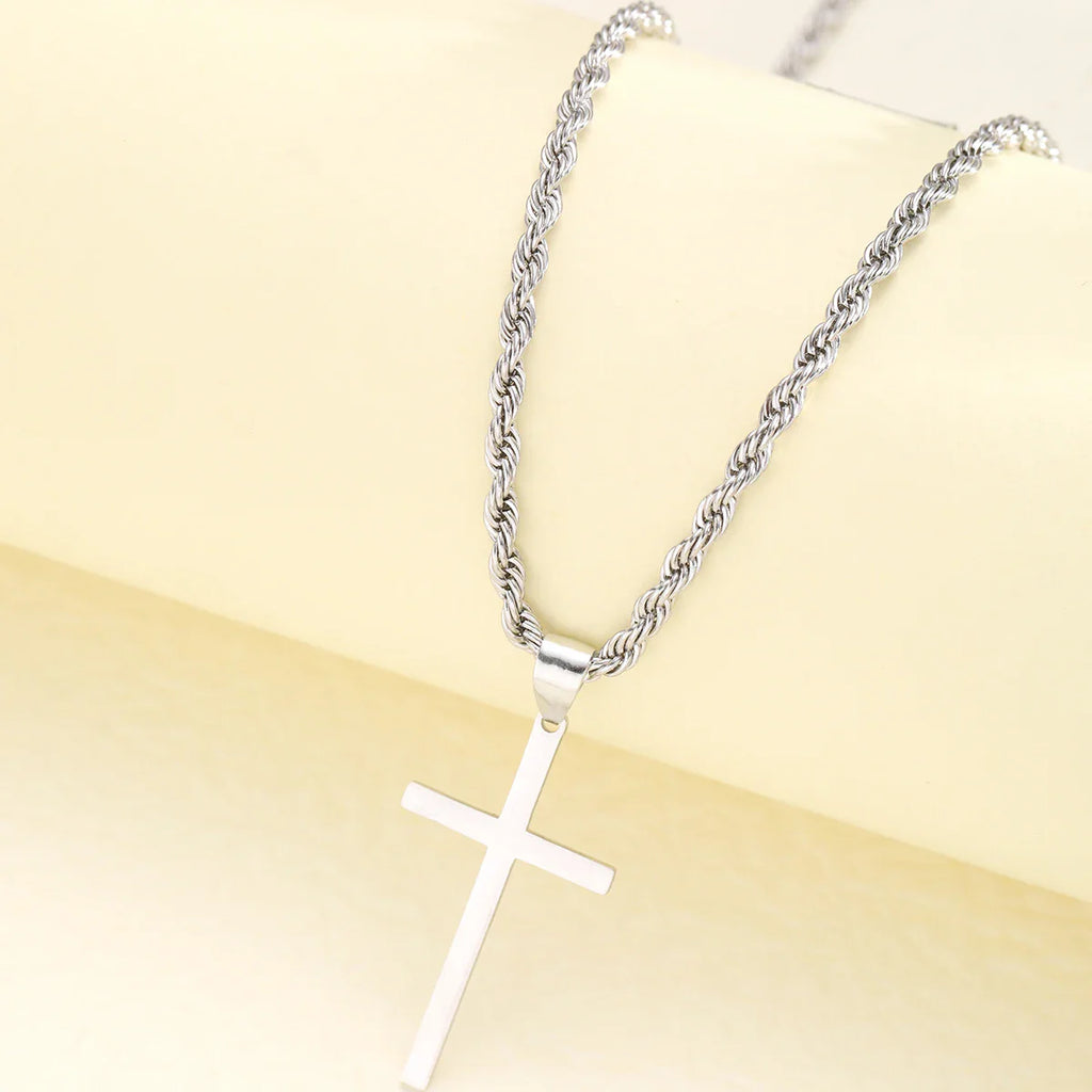 New Stainless Steel Cross Pendant Necklace for Men Women Minimalist Gold Color Jewelry Male Female Necklaces Chokers Gifts 2024 Vera Lux