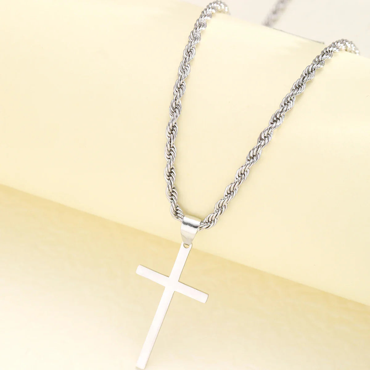 New Stainless Steel Cross Pendant Necklace for Men Women Minimalist Gold Color Jewelry Male Female Necklaces Chokers Gifts 2024 Vera Lux