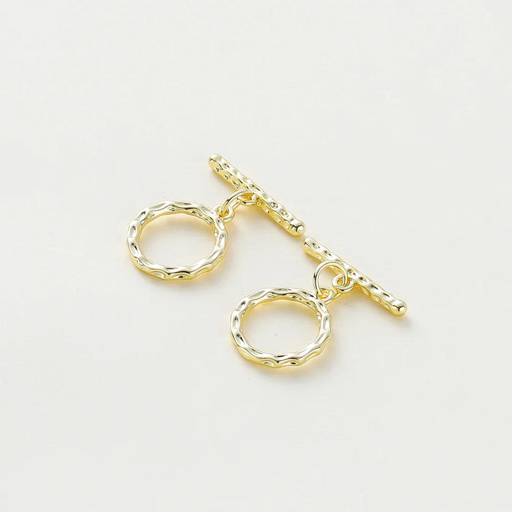 4 Sets 14K/18K Gold Color Plated Brass O Toggle Clasps Connector for DIY Bracelet Necklace Jewelry Making Findings Accessories Vera Lux