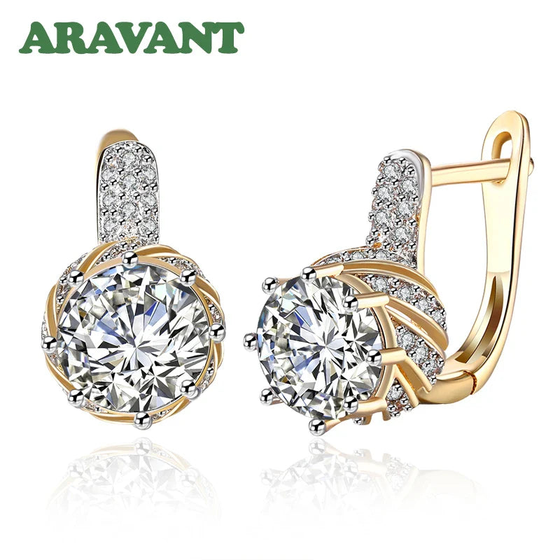 Aravant 925 Silver 18K Gold Drop Earrings For Women Fashion Party Jewelry Gifts Vera Lux