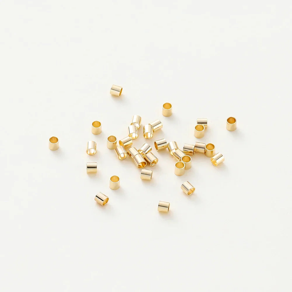 100pcs/lot 1.5/2/2.5mm 14K/18K Gold Color Plated Brass Positioning Beads for DIY Bracelet Necklace Jewelry Making Accessories Vera Lux