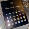 12 Pcs Zircon Earrings Set Briliant Shiny Stud Earrings for Women Simple Pearl Irregular Trendy Jewerly Accessories 2024 New Vera Lux