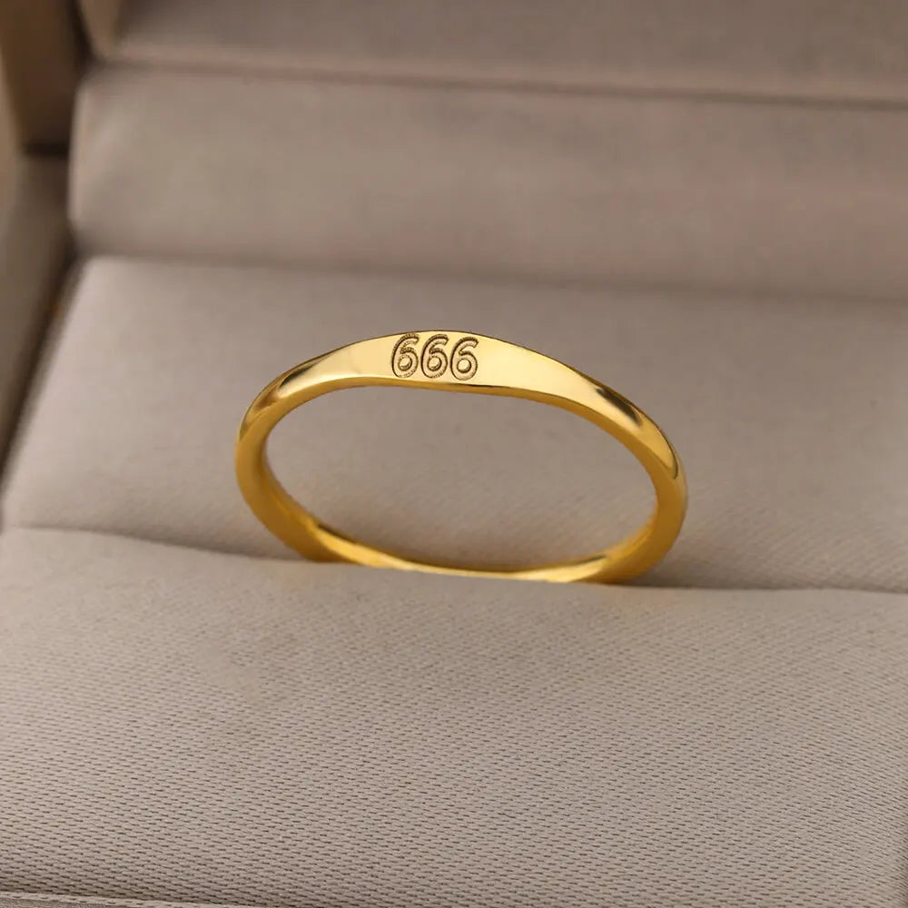 111 222 333 444 555 666 777 999 Angel Number Rings For Women Stainless Steel Ring Vintage Aesthetic Retro Jewelry anillos 2025 Vera Lux