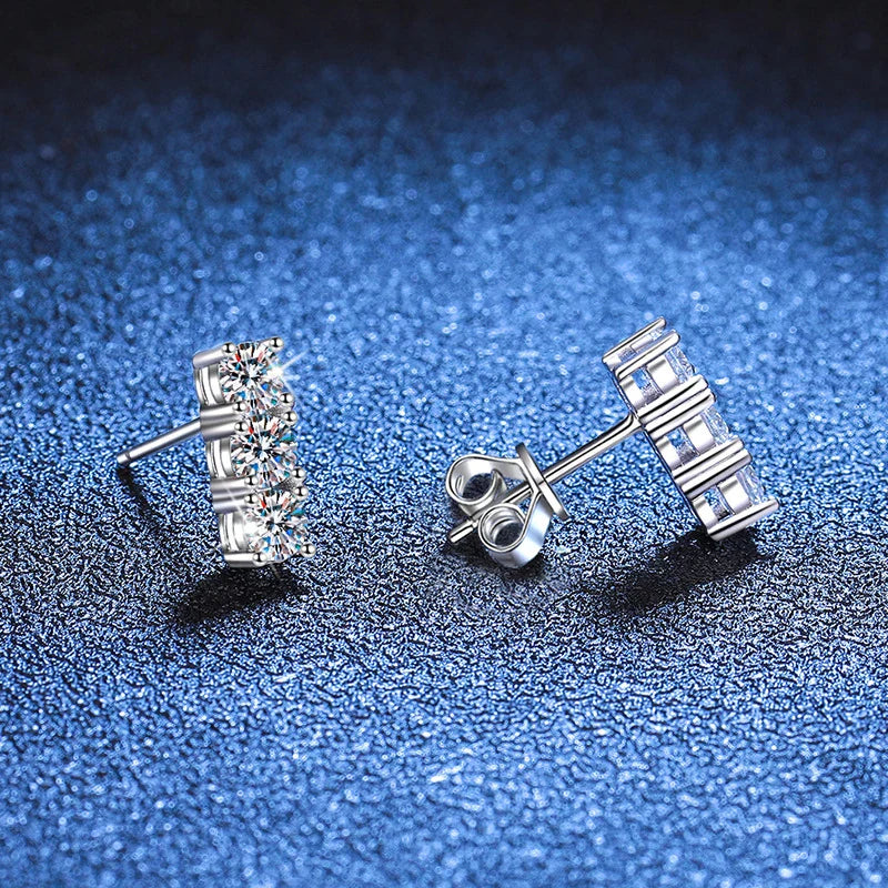 NeeTim 1.2cttw Full Moissanite Stud Earrings for Women 3.5mm Gemstone Lab Diamond Studs Earrings 925 Sterling Silver Jewelry Vera Lux