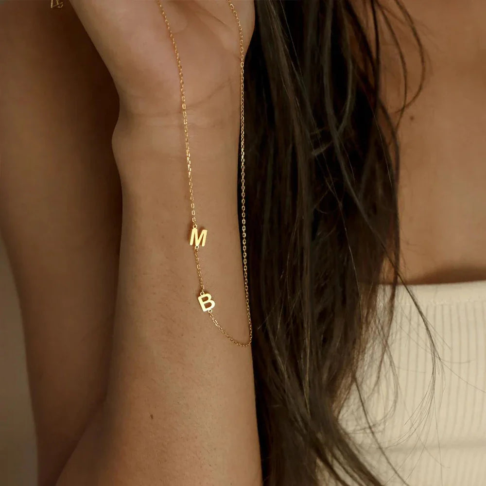 SUNIBI Custom Name Necklace for Woman 26 Letter Plain Pendant Choker Charm Patchwork Gold Color Necklace Women Fine Jewelry Gift Vera Lux