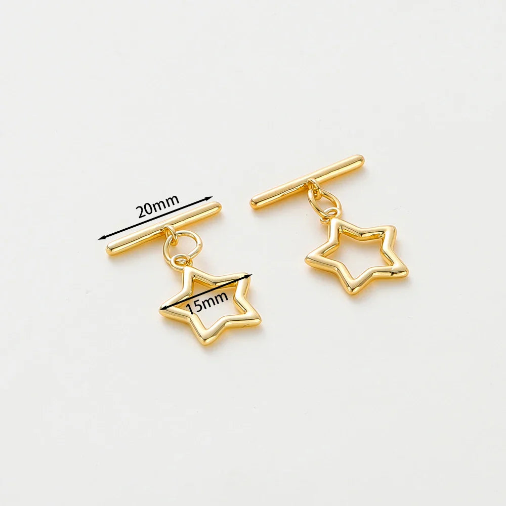 4 Sets 14K/18K Gold Color Plated Brass O Toggle Clasps Connector for DIY Bracelet Necklace Jewelry Making Findings Accessories Vera Lux