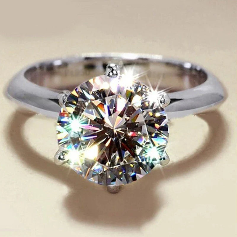 925 Sterling Silve Real Moissanite Ring Grace Banquet Shiny Jewelry Engagement Gift Vera Lux