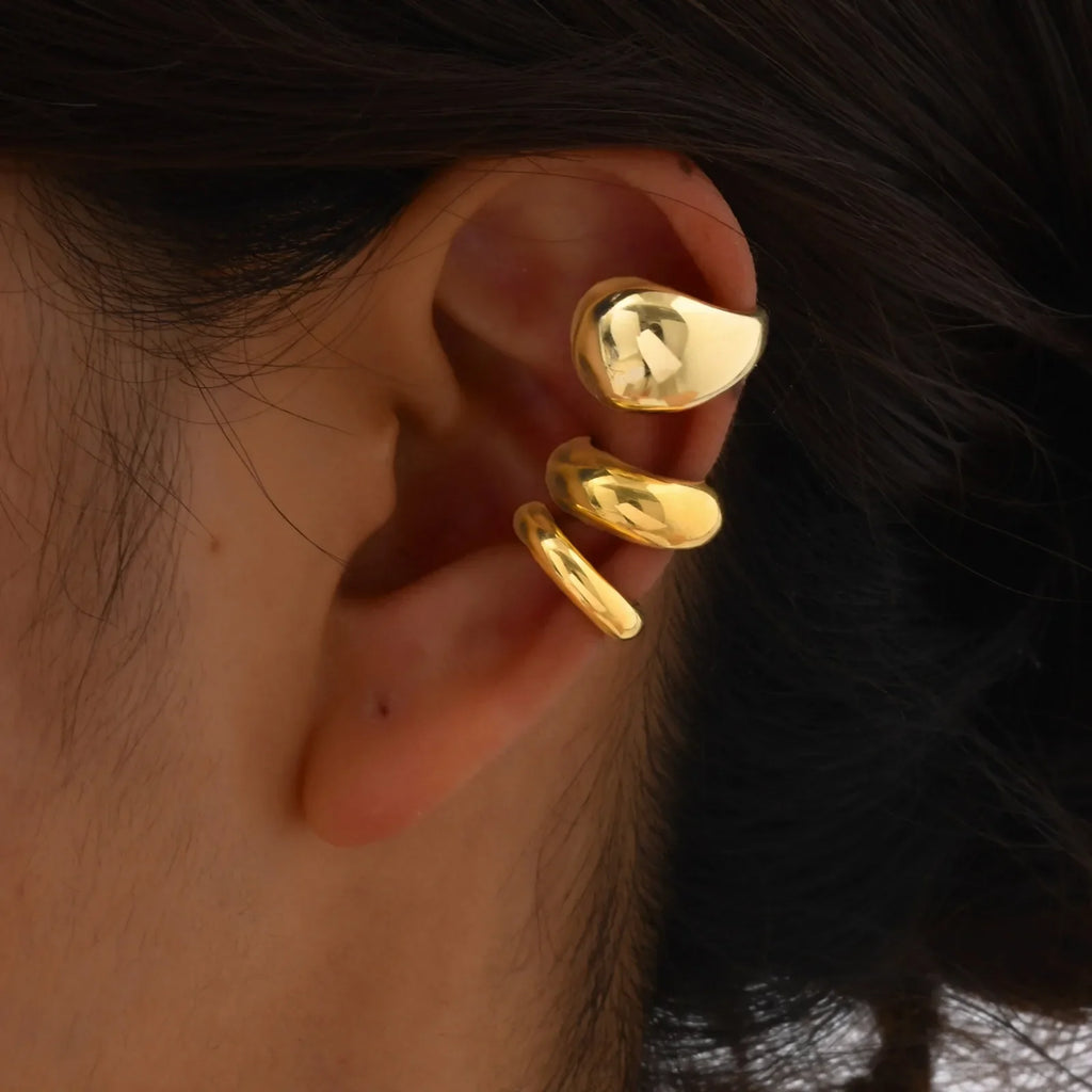 Thick Ear Cuff Earrings, Non-piercing Clip On Cartilage Earrin Stainless Steel, Fake Helix Cartilage Jewelry For Women One Piece Vera Lux