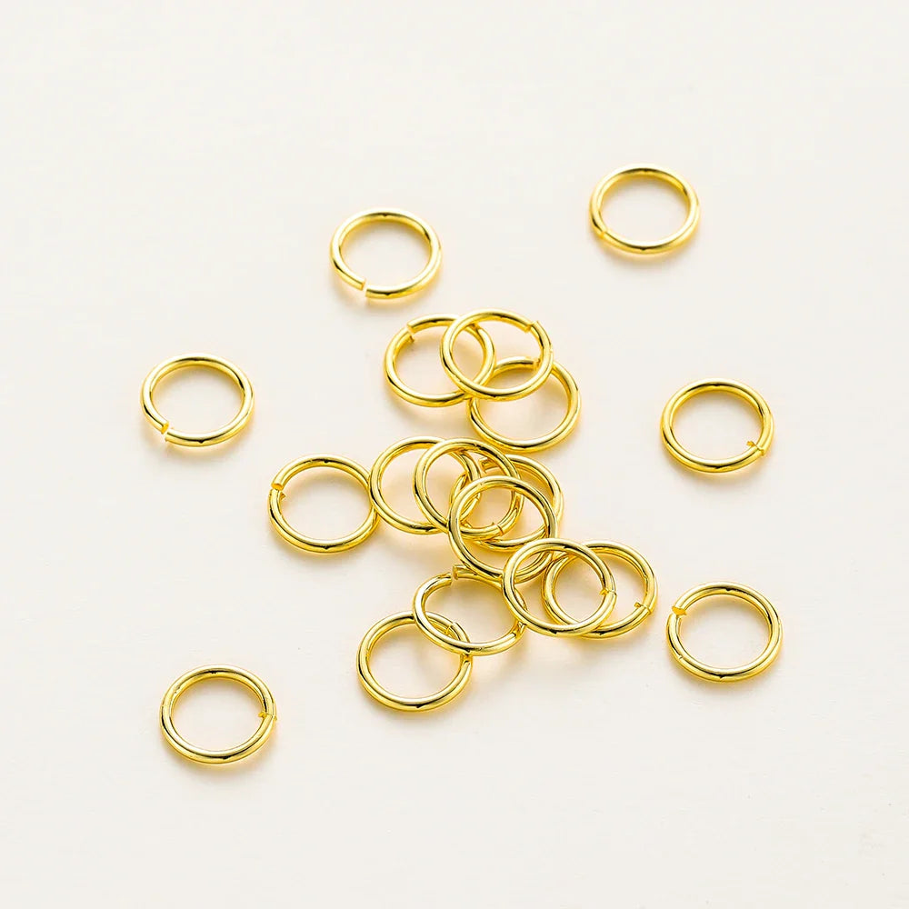 50-200/lot 14K 18K Gold Necklace Open Single Jump Ring Lobster Clasp Connector Split Ring Fitting DIY Jewelry Making Accessories Vera Lux