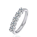 NeeTim Full 4mm Moissanite Ring for Women 5 Stones Diamond Wedding Band Bride S925 Sterling Silver with White Gold Plated Rings Vera Lux