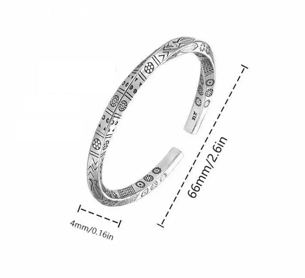 ALIZERO 925 Sterling Silver Men Open Bracelet Bohemian Möbius Loop Bracelet For Women Totem Trendy Jewelry Accessories Vera Lux