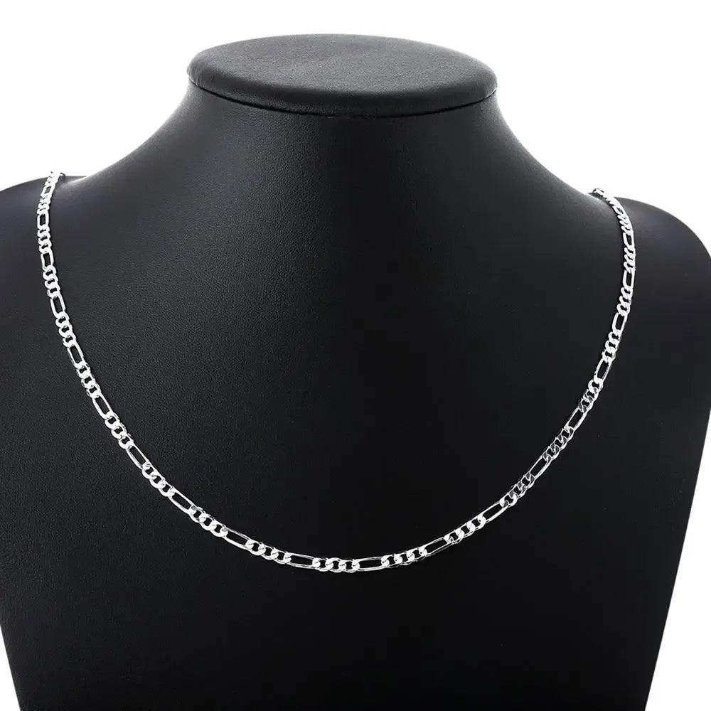 40-75cm 925 sterling Silver 16-30 Inches fine 4MM chain Necklaces for women fashion party wedding Jewelry Christmas gifts Vera Lux