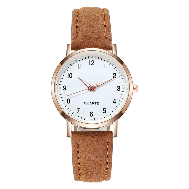 Fashion Watch For Women Leather Quartz Watches Ladies Luxury Back Light Wristwatch Clock relogio feminino Vera Lux