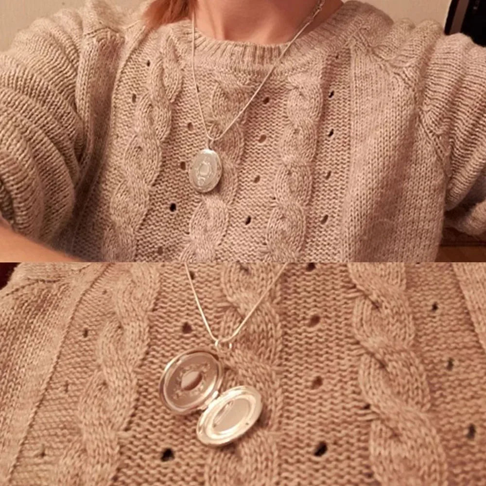 925 Sterling Silver Oval Round Photo Frame Pendant Necklace 18/20-28/30 Inch Snake Chain For Woman Man Wedding Jewelry Vera Lux