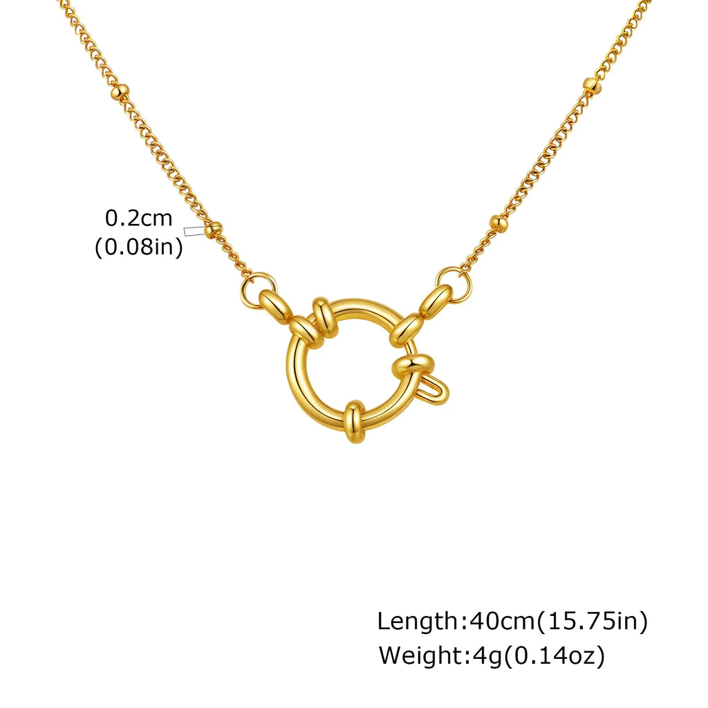 Paperclip Chain Choker Necklace, Women's Stainless Steel Spring Buckle Penddant Necklace, Waterproof 18k Gold Plated Jewelry Vera Lux