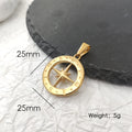 Hip Hop Men 18K Gold Plated Stainless Steel Compass Pendant North Star Charm Necklace Waterproof Jewelry For Men Gift Vera Lux