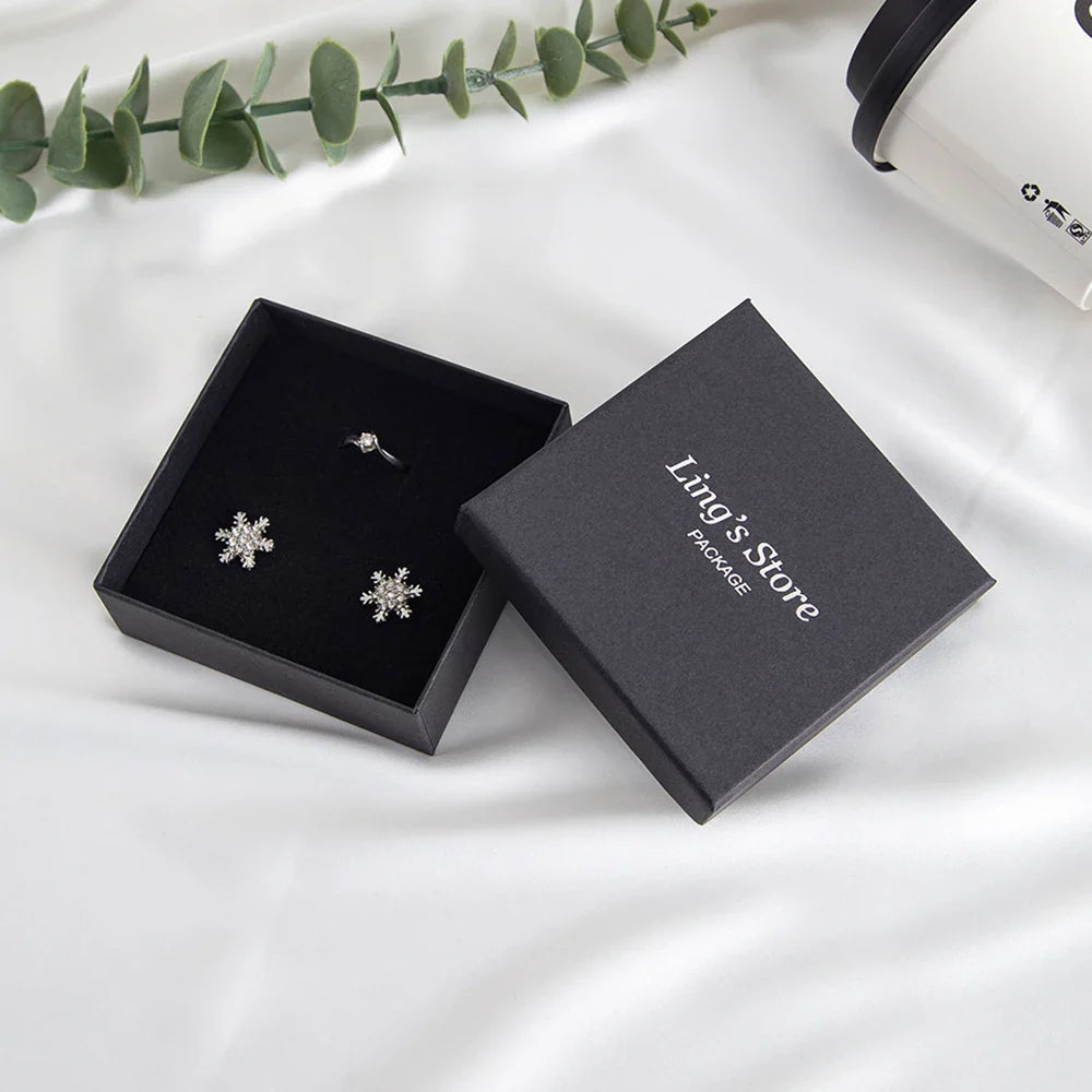 24Pcs Personalized Logo Jewelry Paper Gift Box Wedding Favors Ring Earring Necklace Pendant Bracelet Stud Bag Storage Packaging Vera Lux