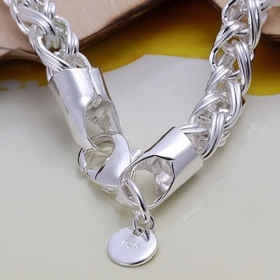 Wholesale 925 Sterling Silver Bracelets Jewelry chain women lady men 6mm 4MM high quality valentine gift beautiful factory price Vera Lux