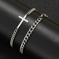 2024 New Stainless Steel Cross Cuban Chain Bracelet Set for Men Hip Hop Punk Snake Chain Bracelets Fashion Unisex Jewelry Gifts Vera Lux