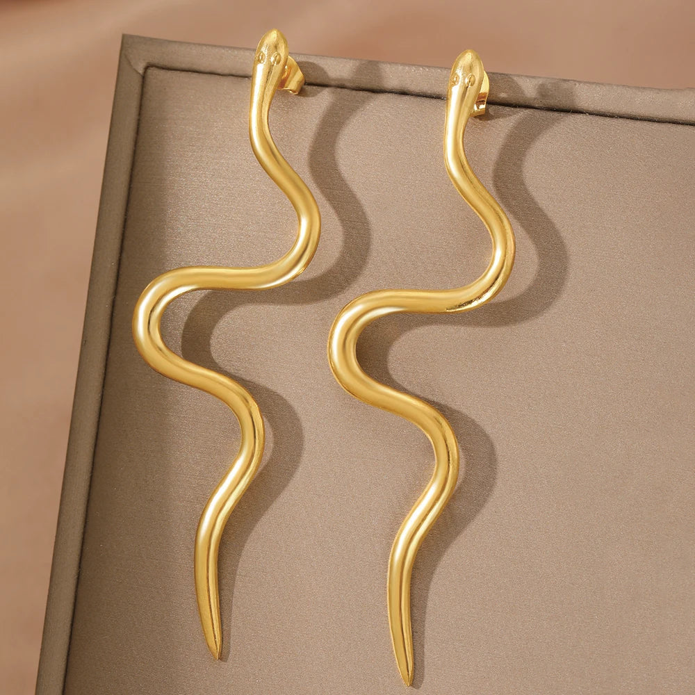 Stainless Steel Earrings Europe And The United States Design Snake Stud Fine Earrings For Women Jewelry Trending Products New in Vera Lux
