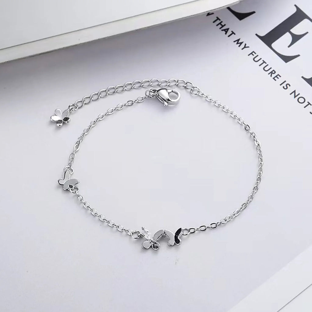 925 Silver Diamond-Studded Butterfly Bracelet Women's Fashion Temperament Flower Adjustable Bracelet Vera Lux