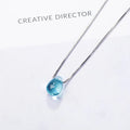925 Sterling Silver Blue Lucky Crystal Pendants Necklaces For Women Vintage Luxury Jewelry Accessories Jewellery Trend 2024 Vera Lux