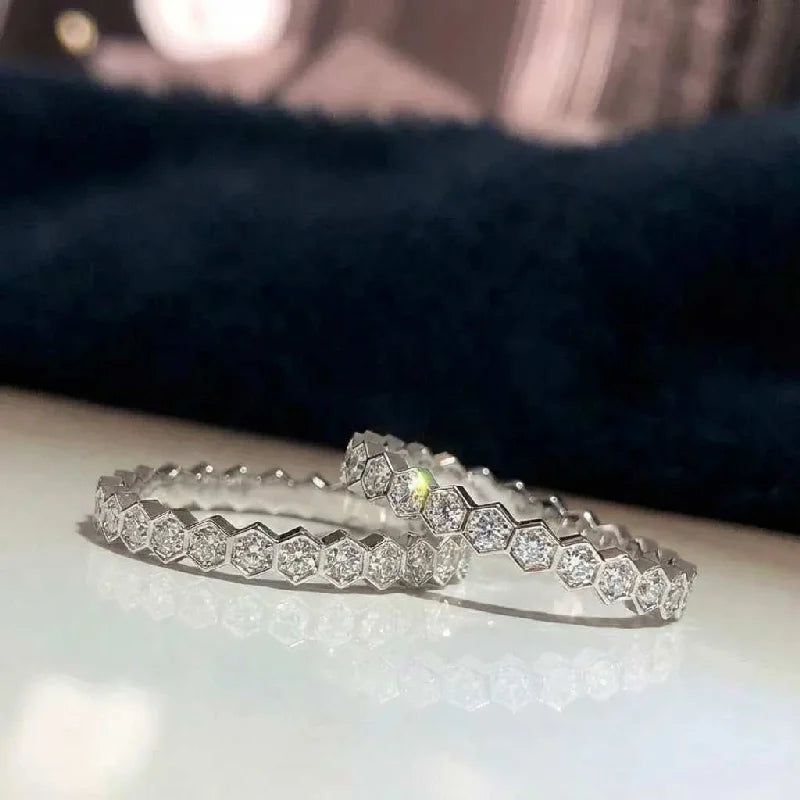 925 Sterling Silver Vintage Geometric Shape Zircon Rings For Women Gift Match Daily Party High Quality Fine Jewelry Accessories Vera Lux