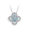 MINTYBOX S925 Silver Moissanite Diamond Loop Full Motif Pendant Clover Diamond White Gold Necklaces for Women Girls Jewelry Gift Vera Lux