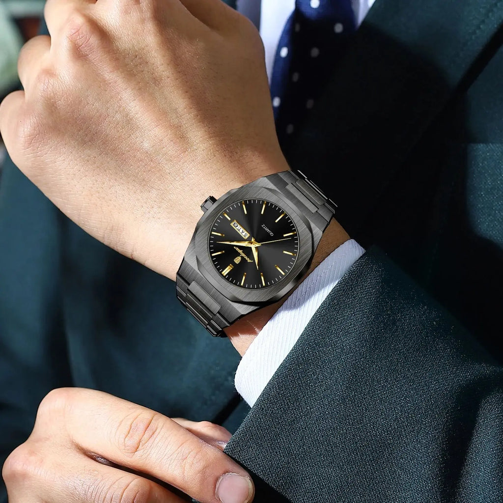 POEDAGAR Fashion Brand Male Watch Waterproof Luminous Stainless Steel Watches For Men Date Week Casual Quartz Men's Clock Reloj Vera Lux