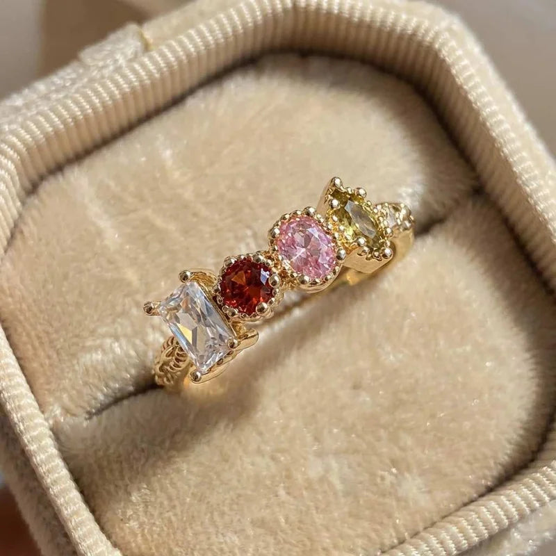 925 Sterling Silve Cubic Zirconia Women Rings for Wedding Party Luxury Gold Color Bright Female Rings Party Trendy Fine Jewelry Vera Lux