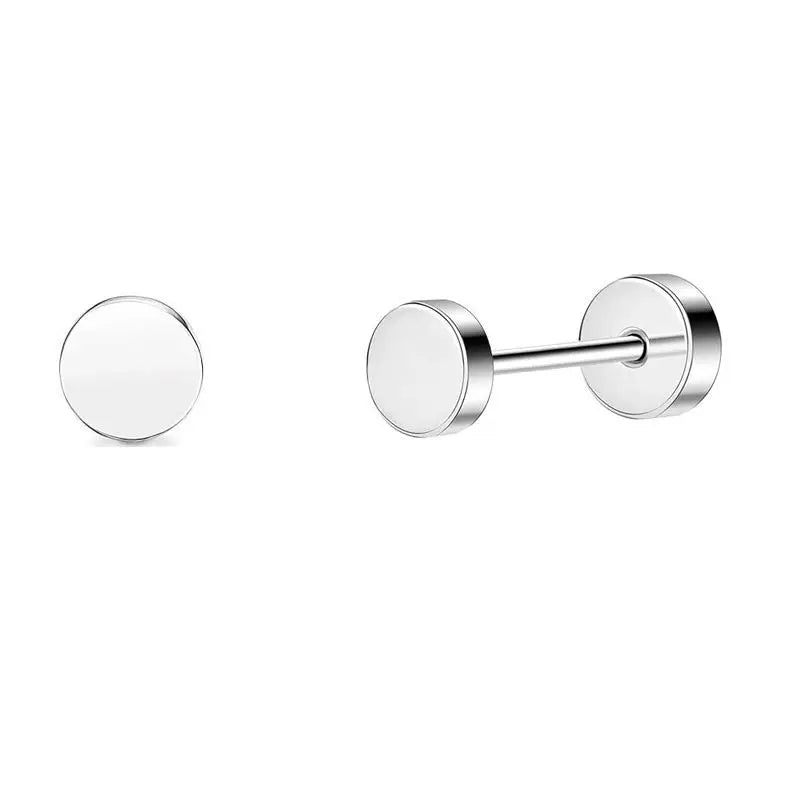 2PCS/Set Stainless Steel Heart Moon Earbone Stud Screw Ball Stud Earrings for Women Fashion Ear Tragus Cartilage Body Piercing Vera Lux