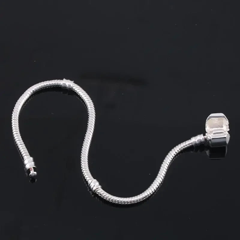 Original 925 Sterling Silver Snake Bone Charm Bracelet Bangle Fine Jewelry Basic Charm Bracelets for Women men Party DIY Jewelry Vera Lux