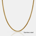 Hot Selling Hypoallergenic Stainless Steel Wheat Chain Men Chain Necklace Design with 18k Gold Plated Vera Lux