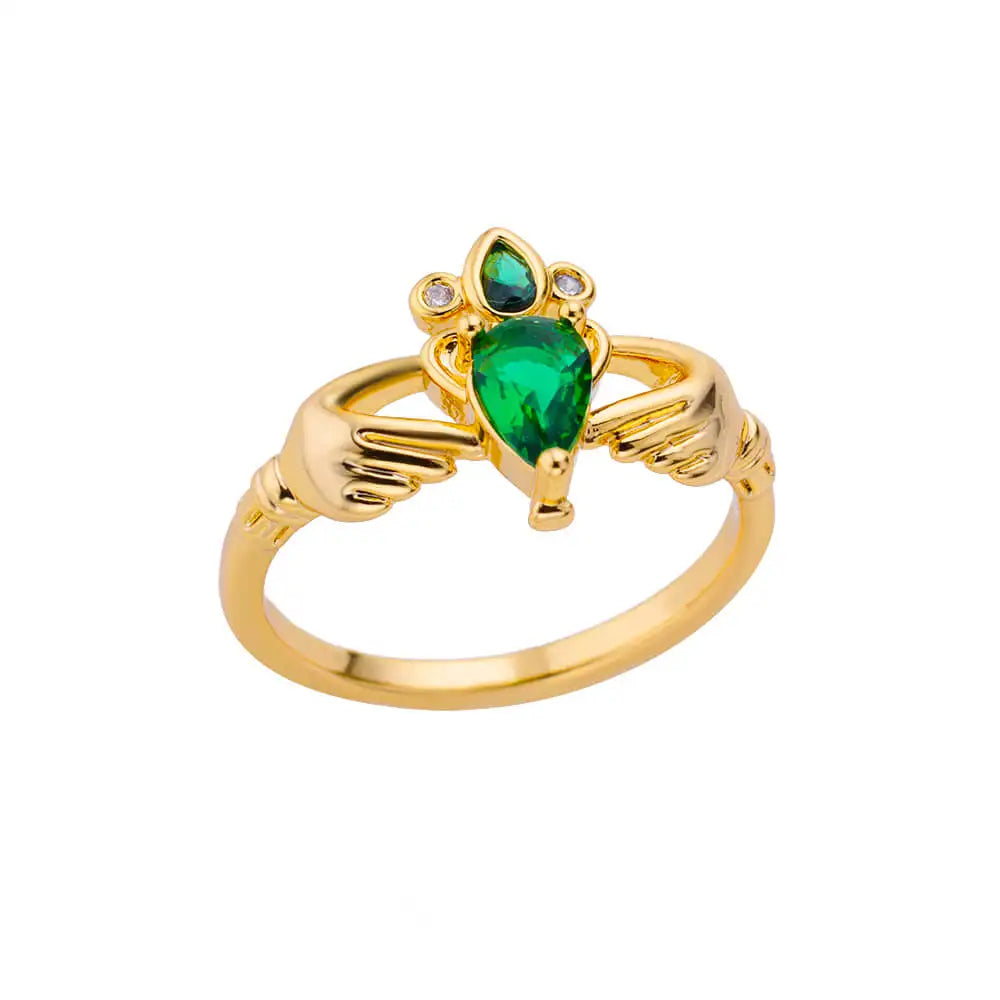 Luxury Zircon Heart Rings For Women Gold Color Open Stainless Steel Crystal Geometry Finger Ring Jewelry Wedding Gift anillos Vera Lux