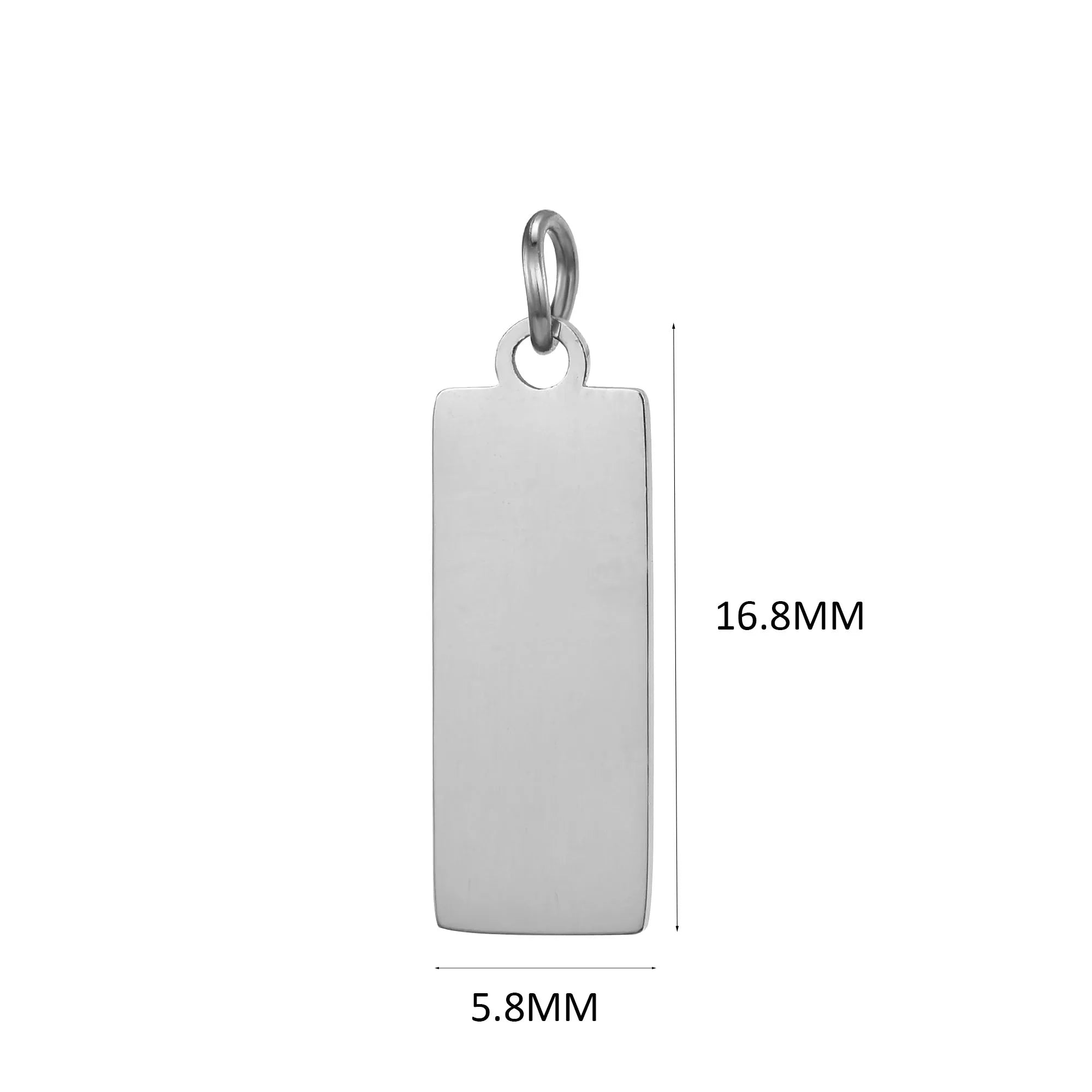10PCS Custom Logo Tags Stainless Steel Charms for Necklace Bracelets 6 sizes to choose Vera Lux