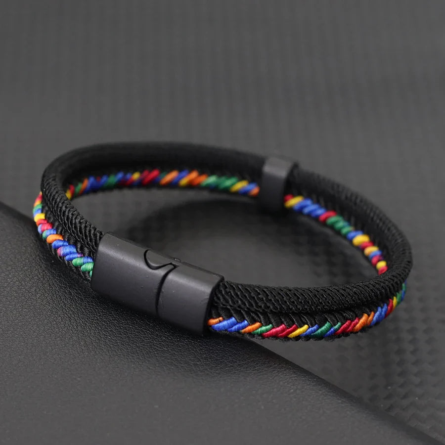 Noter New Personalized Handmade Rope Bracelet For Men Detachable Buckle 4 Colors Grade A Ethnic Fabric Bangle Pulseria Homme Vera Lux