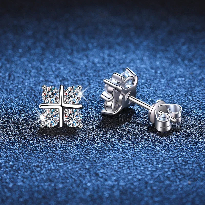 NeeTim D Color Moissanite Stud Earrings For Women Top Quality 925 Sterling Silver Sparkling Diamond Engagement Wedding Jewelry Vera Lux