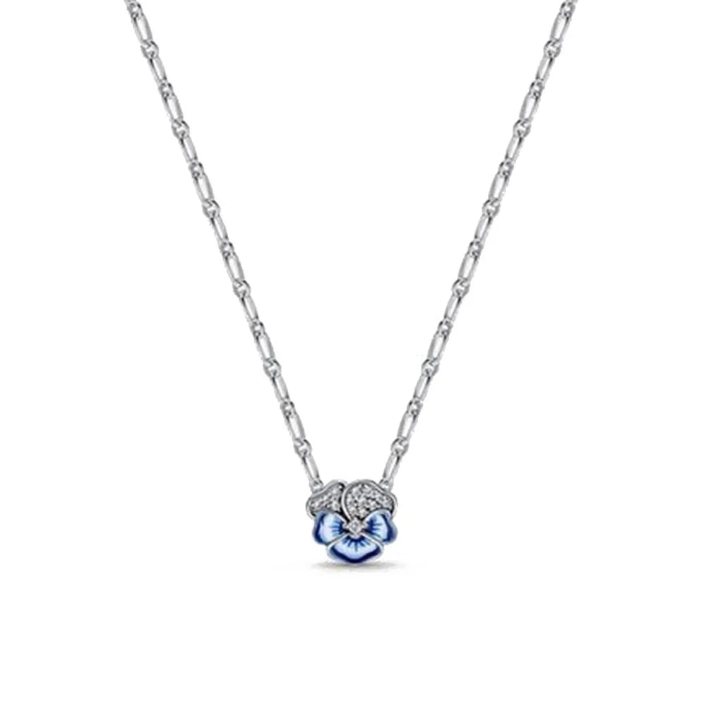925 Sterling Silver Heart Bow Necklace Fit Christmas Jewelry For Women DIY  Making Party Wedding Gift Vera Lux