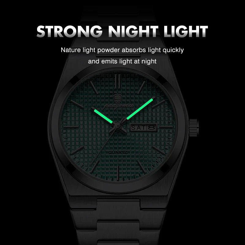 PAAZOMU Original Luxury Men Clock Fashion Luminous Waterproof Chronograph Date Watch For Man Leather Quartz Men's Watches Reloj Vera Lux