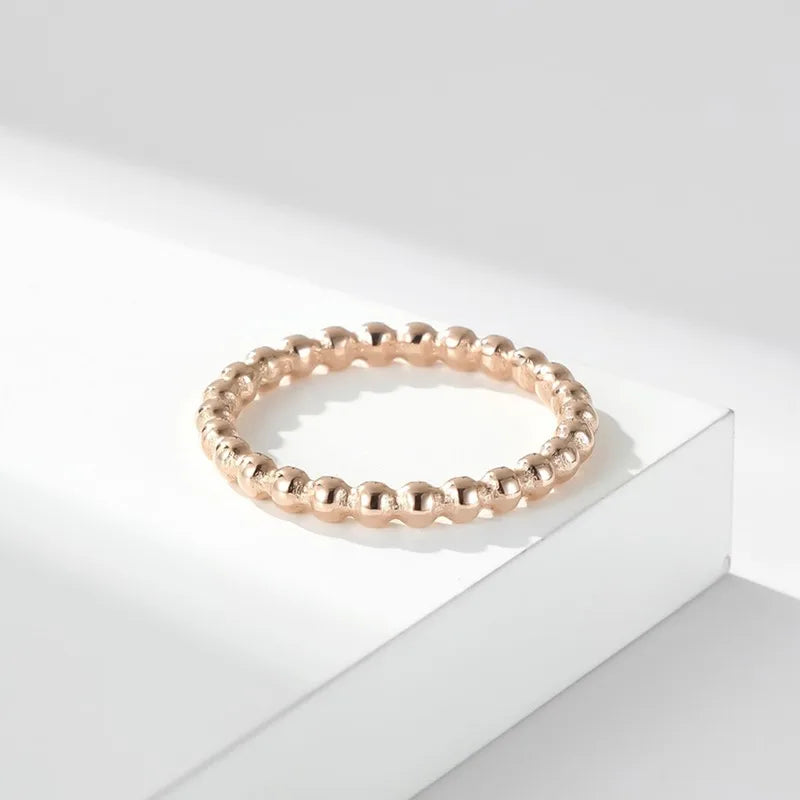 2mm Stainless Steel Stackable Ring Beads Eternity Band for Women Girl Size 5-11 Vera Lux