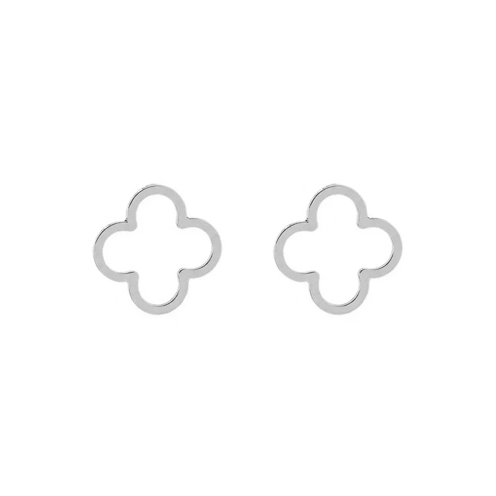 DOTIFI Stainless Steel Creative Hollow Four Plum Blossom Simple Style Four-Leaf Clover Handmade DIY Earrings Jewelry Accessories Vera Lux