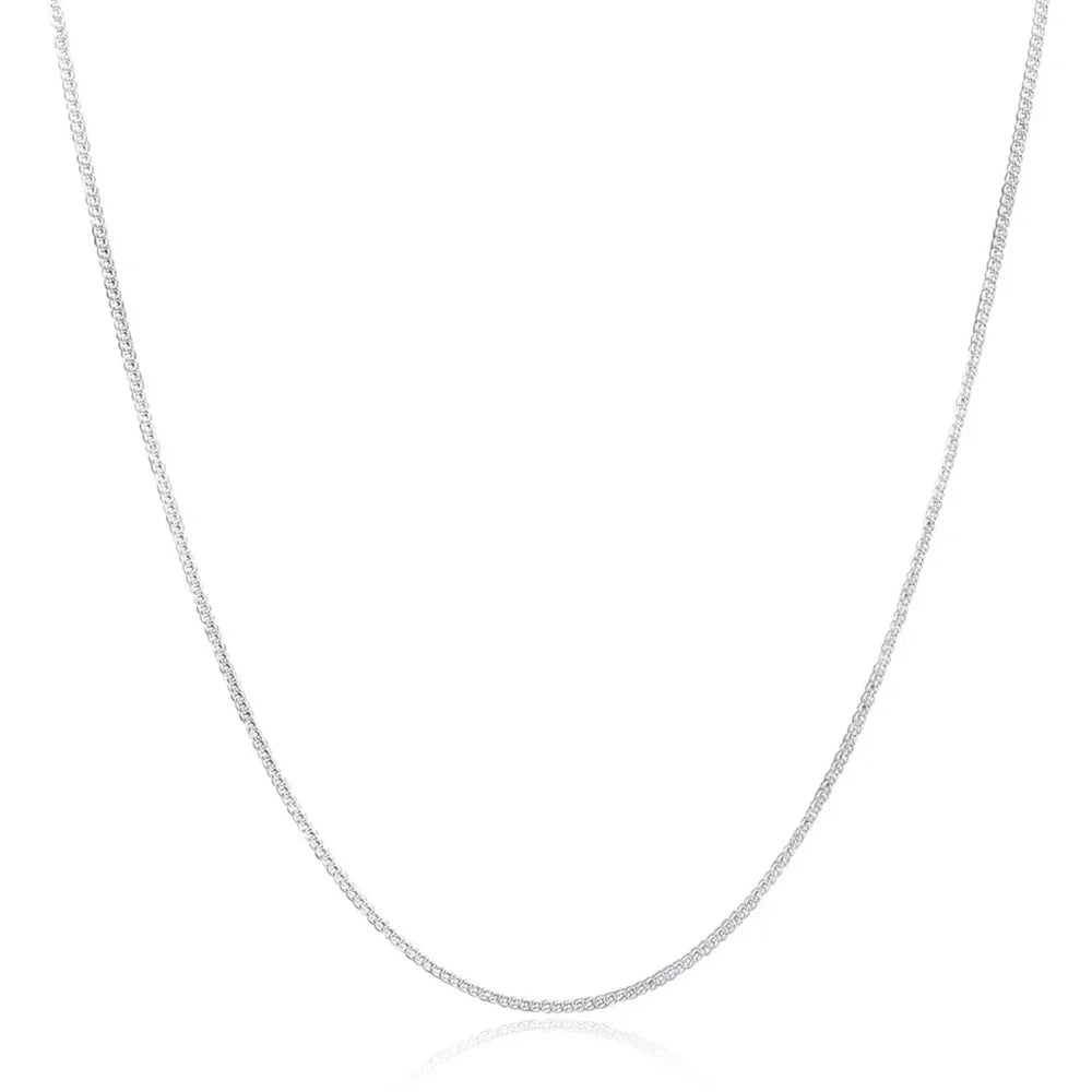 925 Sterling Silver 2MM 40-75cm Side Chain Necklace Men Women Charm Wedding Party Gift Jewelry Christmas Accessories Vera Lux